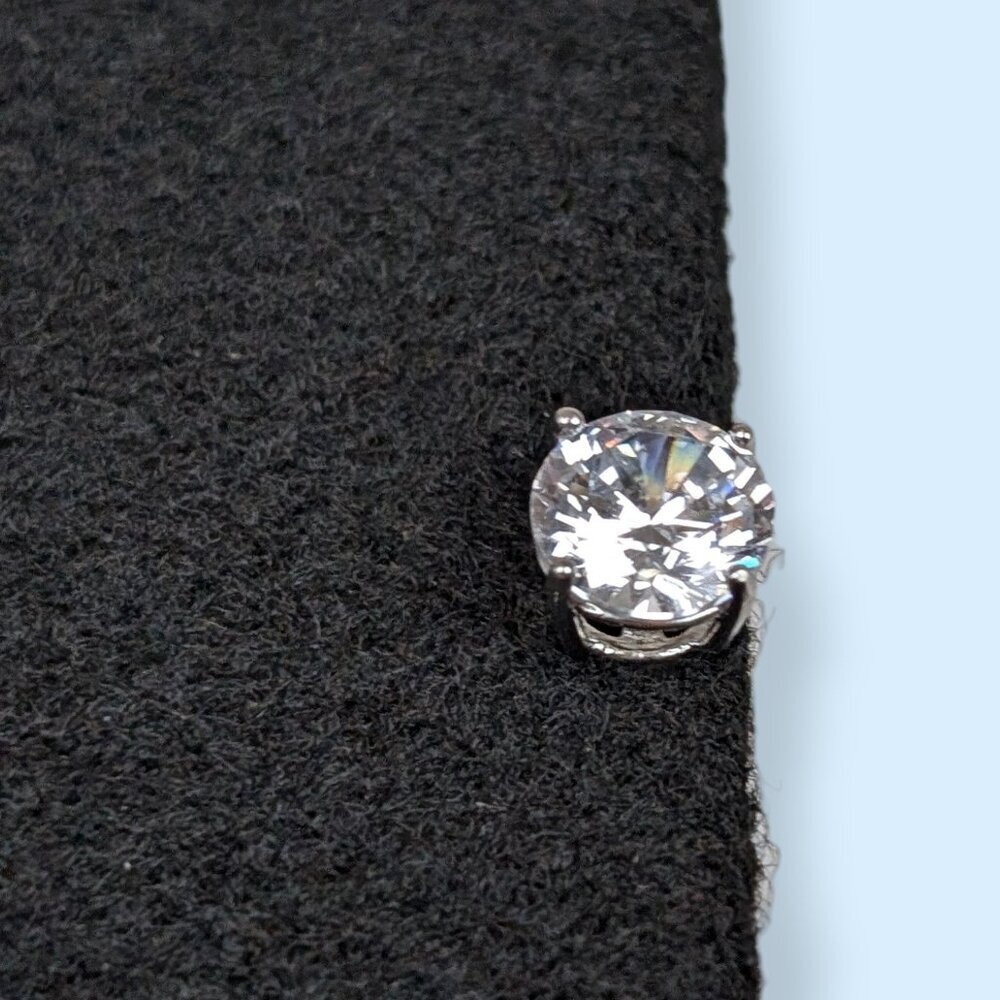 SINGLE 8mm Sterling CZ Stud Earring